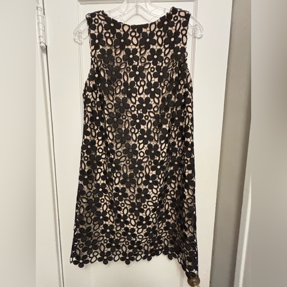 Alice + Olivia Black and Cream Lace Mini Dress